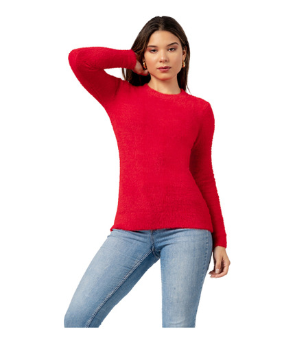 Polera Básico De Angora Color Rojo