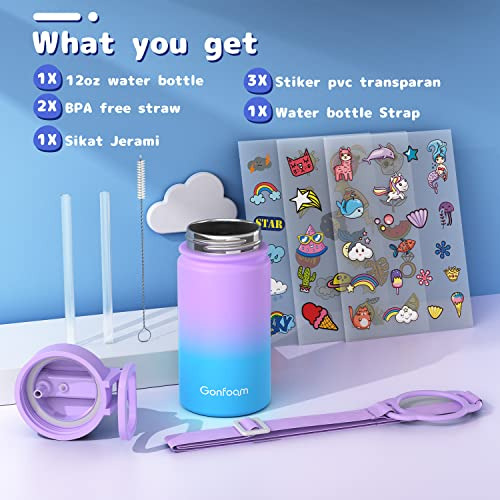Botella De Agua Para Niños, Botellas De Agua De 12 Oz Para N