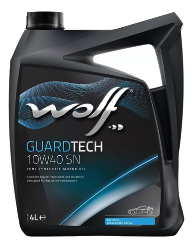 Aceite Lubricante Wolf Guardtech 10w40 Semi Sintetico 4lt