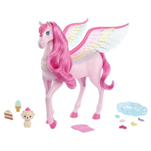 Caballo Pegasus De Barbie Color Rosa Con Accesorios Para