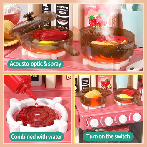 Set De Cocina Infantil 47 Piezas Con Sonido Y Luz Color
