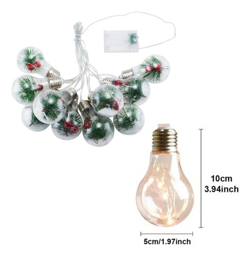 Hilo De Bolas Navideñas Transparente B Led Con Forma De