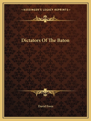 Libro Dictators Of The Baton - Ewen, David