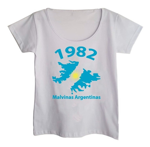 Remera Mujer Escote Redondo 1982 Malvinas Argentinas