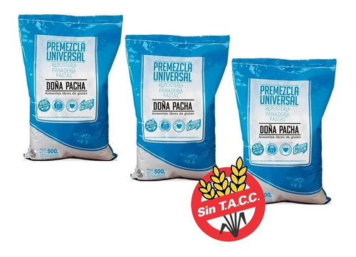 Premezcla Universal Doña Pacha Reposteria Pasta Pan 500g X 3