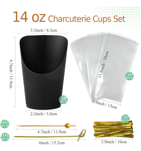 Juego Tazas Para Botanas Individuales Desechables Aperitivos