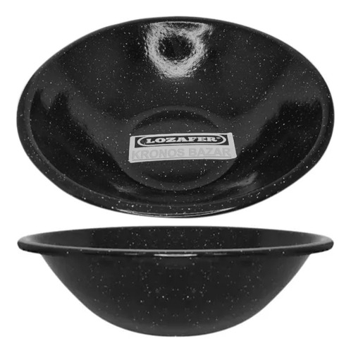 Ensaladera Enlozada 26 Cm Bowl Negro Fuente Panera Etc