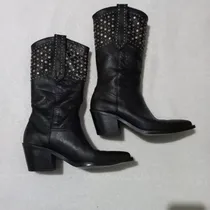 Comprar Botas Sarkany Tipo Texanas Negras Con Tachas Num 39