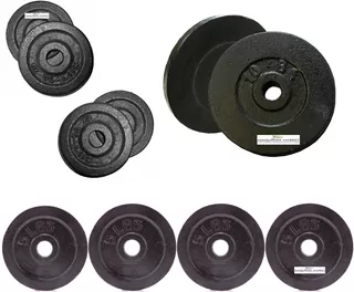 Set Pesas 50 Libras Kit 10 Discos Para Barras-mancuernas Gym