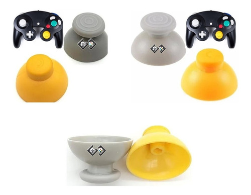 Par Palanca Para Joystick Capuchon Game Cube Gris Y Amarillo