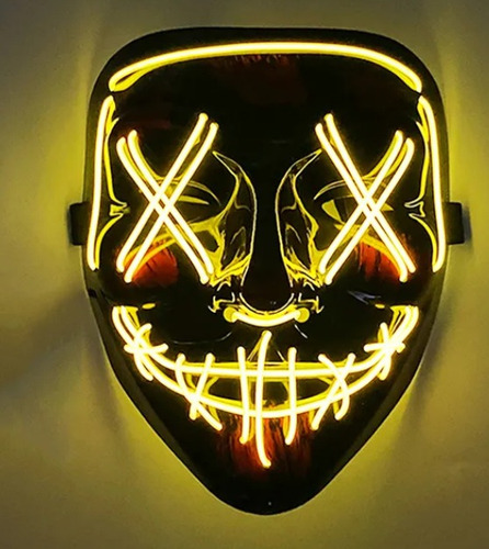 Pack 2 Mascara Con Luces Led Neón Purga Halloween Eventos