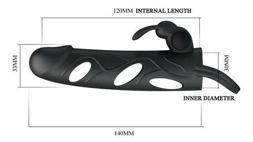 Anel vibratório de coelho com capa de silicone para pênis 14x3,5
