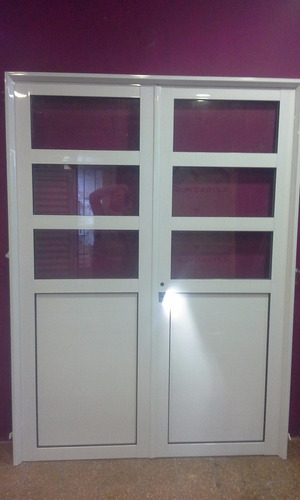 Puerta Doble De Aluminio 150 X 200 Vid Repartido Horizontal