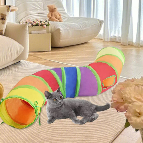 Collapsible Tubular Toys For Cats And Rabbits