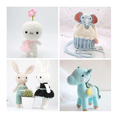 Kit Crochet Bordado 24 Madejas Hilo Acrílico Ganchos