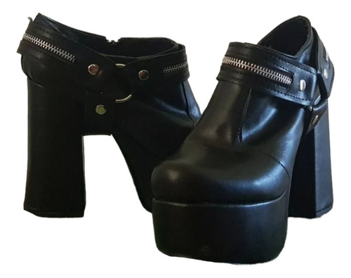 Zapato Con Plataforma Negro Nro 40 Última Moda 2023