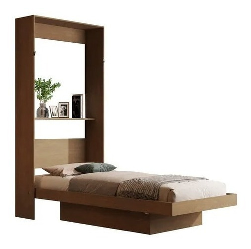 Cama Soltero 1mt Plegable Abatible Sentido Vertical Repisa