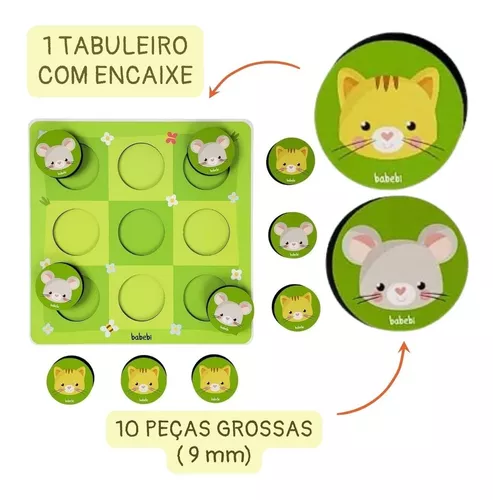 Jogo da Velha Entre Gato e Rato - Babebi