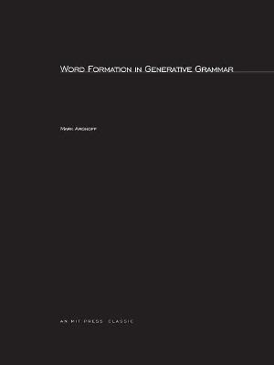 Libro Word Formation In Generative Grammar: Volume 1 - Ma...