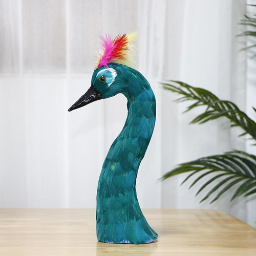 Estatua De Pavo Real De Plumas, Modelo De Cabeza De Verde