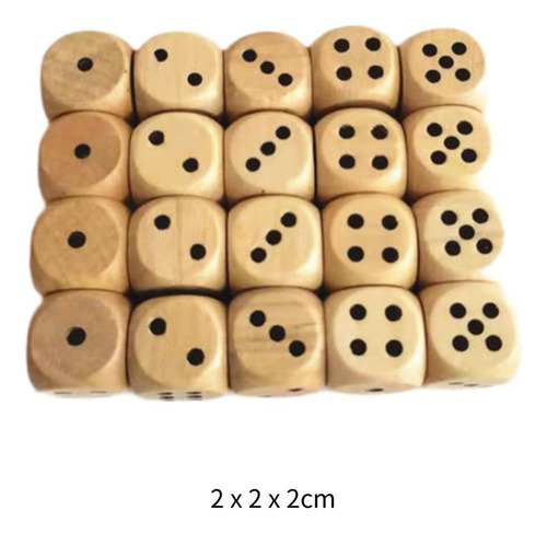 \ 20 Dados De Madera De 6 Caras, Mini Dados Estándar,