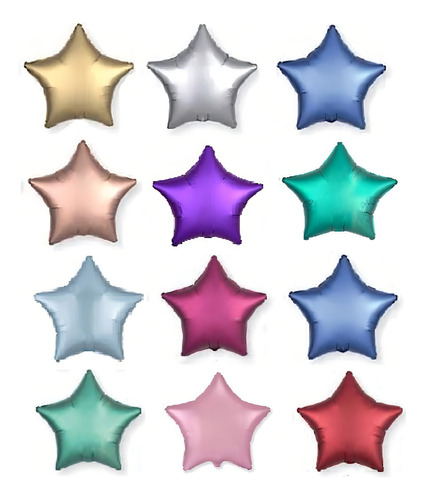 40 Globos Estrellas 9 Pulgadas Chrome 23 Cm Satin Cromado