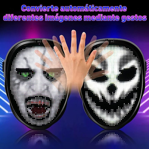 Máscara Led Bluetooth Halloween Cosplay Con Adultos Y Niños