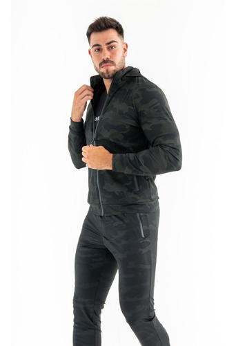 Campera Deportiva Hombre Camuflado I Run Microfibra