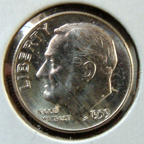 1959 P Roosevelt Dime Plata 10c Centavos Ms Antigua Proof Aa
