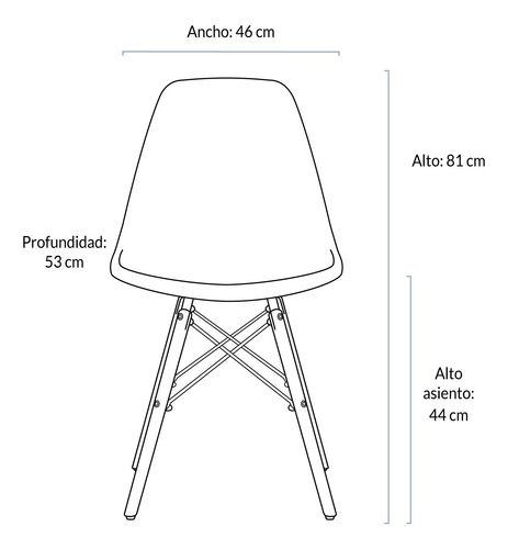 Imagen 5 de 5 de Silla Dsw Réplica Eames Menta Form