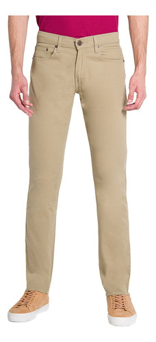 Pantalón Oggi Hombre Gabardina Khaki Iron Slim