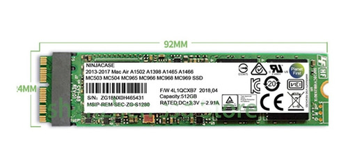 Imagen 3 de 5 de Ssd 512gb Para Air A1465/a1466 2014 2015 2017 Y A1398/a1502