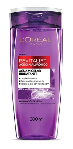 Agua Micelar Ácido Hialurónico X 200ml Loreal Revitalift