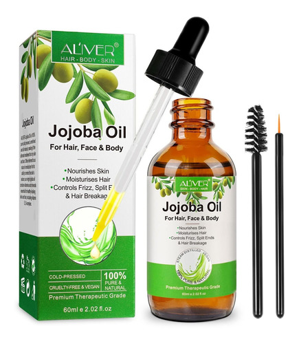 Aiqiusha Aceite De Jojoba Orgnico, 100% Puro Y Natural, Nutr