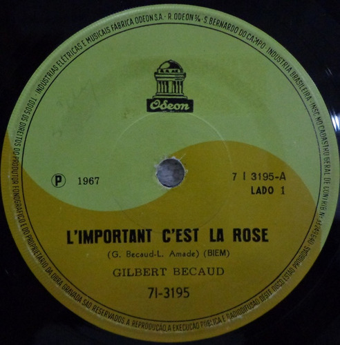 Ep Gilbert Becaud(l'important C'est La Rose)1967-compacto