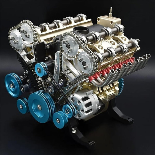 Ic Modelo De Motor Automóvil Totalmente Metálico 8 Cilindros