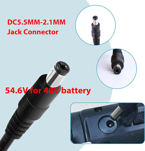Adaptador De Potencia 54,6v 2a Para Bicicleta Eléctrica