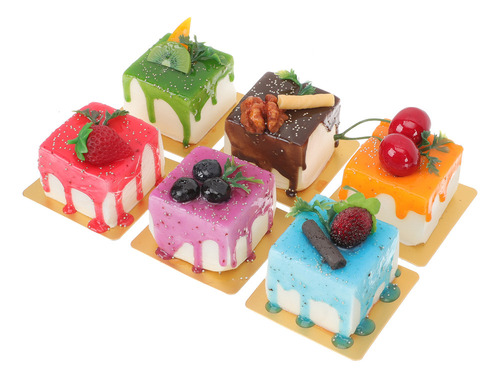 Pasteles De Frutas Simulados, Comida Falsa, 6 Unidades
