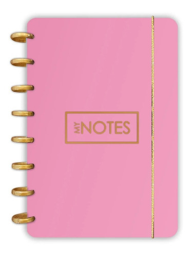 Caderno De Disco 80 Folhas 213 X 145m Inteligente Cor Rosa