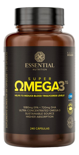 Suplemento em cápsulas Essential Nutrition  Super Omega 3 TG  240 un  500mg