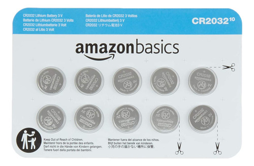 Amazon Basics Paquete De 10 Pilas De Litio Cr2032 De 3 Volti