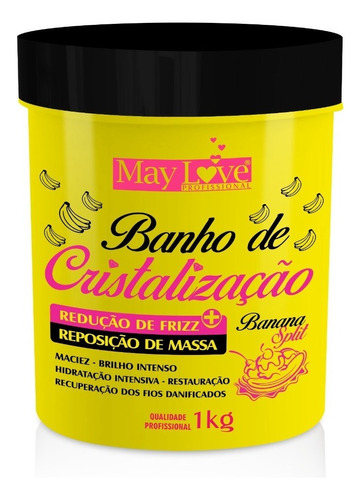 Banho De Cristalização Banana May Love Maciez Brilho - 1kg