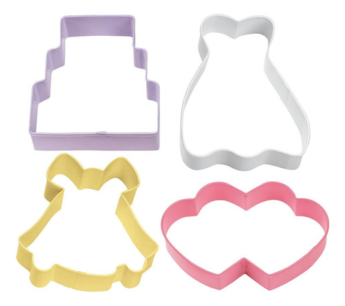 Set Cortantes Para Galletitas Boda Casamiento Wilton Color Blanco