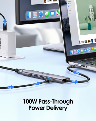 Lention Adaptador Multipuerto Usb C Hub Con Carga Pd De 100