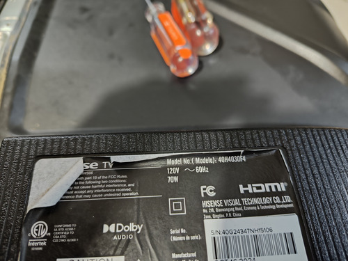 Main Hisense 40h4030f4 (rsag7.820.13461/roh) *873 (Usado)