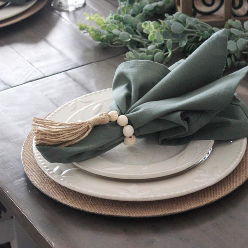 Servilleteros Con Cuentas De Madera Servilleteros Elásticos