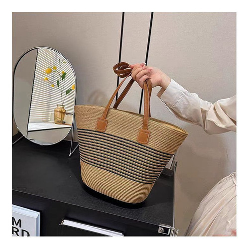 Bolso De Natural Boho Playero -tote Verano Con Gran Playa