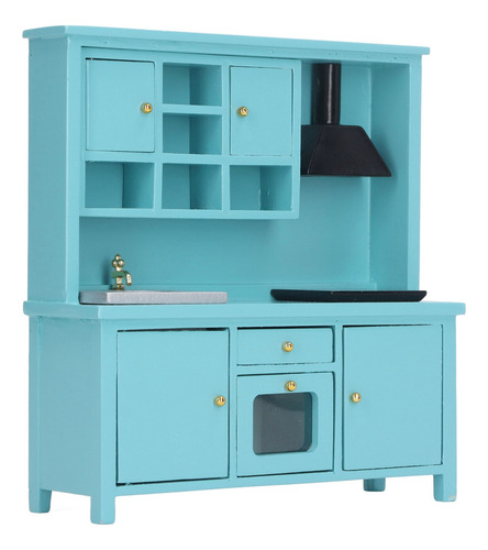 Juego De Juguetes De Cocina 1:12 Mueble De Madera En Miniatu