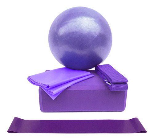 Juego De 5 Equipos De Yoga, Color Morado. Incluye Pelota De