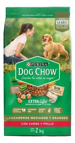 Perrarina Dog Chow Cachorros Medianos Y Grandes 2kg